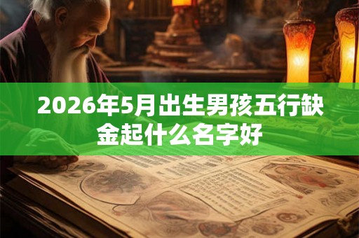 2026年5月出生男孩五行缺金起什么名字好