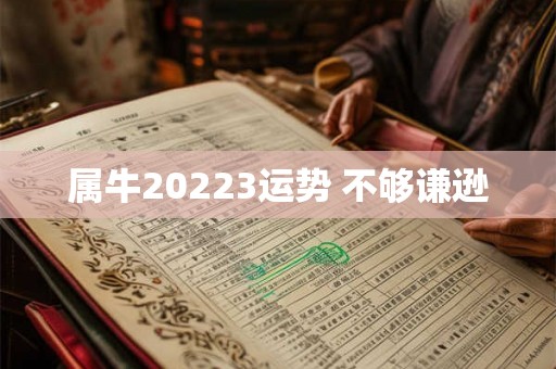 属牛20223运势 不够谦逊