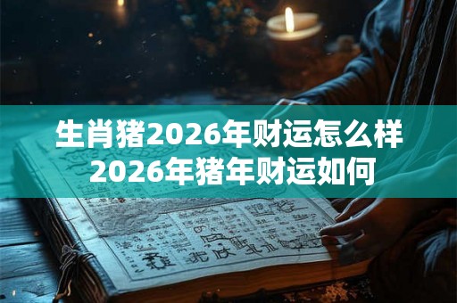 生肖猪2026年财运怎么样 2026年猪年财运如何