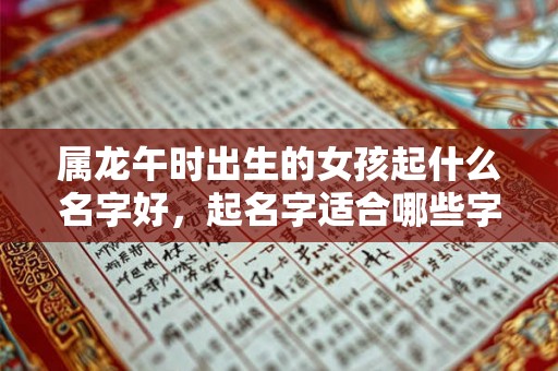 属龙午时出生的女孩起什么名字好，起名字适合哪些字