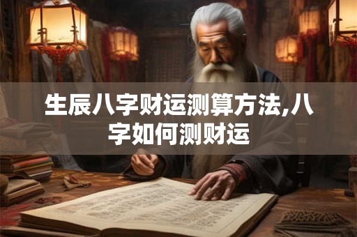 生辰八字财运测算方法,八字如何测财运