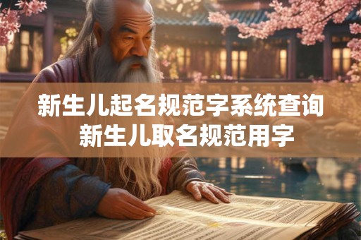 新生儿起名规范字系统查询  新生儿取名规范用字