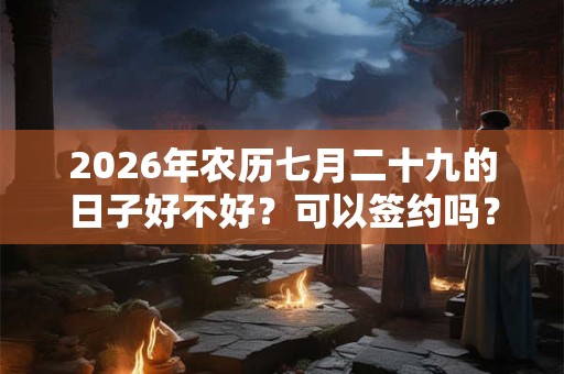 2026年农历七月二十九的日子好不好？可以签约吗？