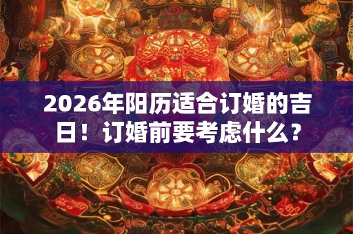 2026年阳历适合订婚的吉日！订婚前要考虑什么？