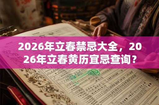 2026年立春禁忌大全，2026年立春黄历宜忌查询？