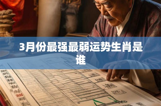 3月份最强最弱运势生肖是谁