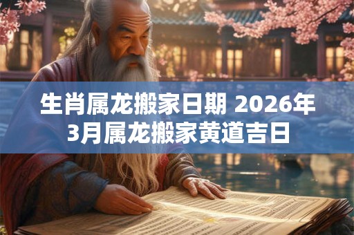 生肖属龙搬家日期 2026年3月属龙搬家黄道吉日