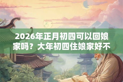 2026年正月初四可以回娘家吗？大年初四住娘家好不好？