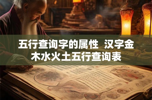五行查询字的属性  汉字金木水火土五行查询表