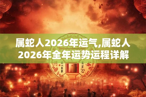 属蛇人2026年运气,属蛇人2026年全年运势运程详解