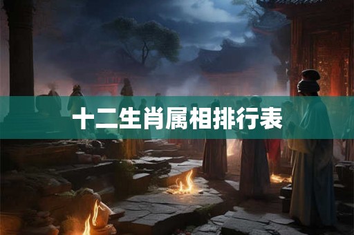 十二生肖属相排行表
