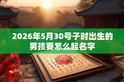 2026年5月30号子时出生的男孩要怎么起名字