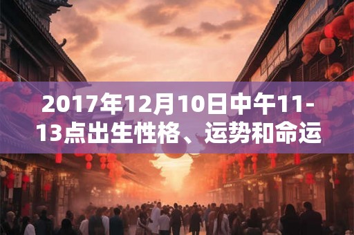 2017年12月10日中午11-13点出生性格、运势和命运