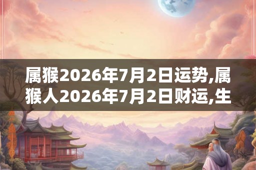 属猴2026年7月2日运势,属猴人2026年7月2日财运,生肖猴2026年7月2日运势 属猴2026年7月2日运势,属猴人2026年7月2日财运,生肖猴2026年7月2日运势