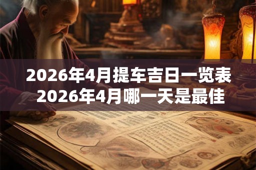 2026年4月提车吉日一览表 2026年4月哪一天是最佳提车吉日