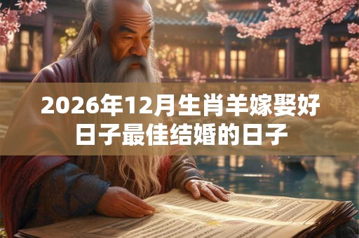 2026年12月生肖羊嫁娶好日子最佳结婚的日子