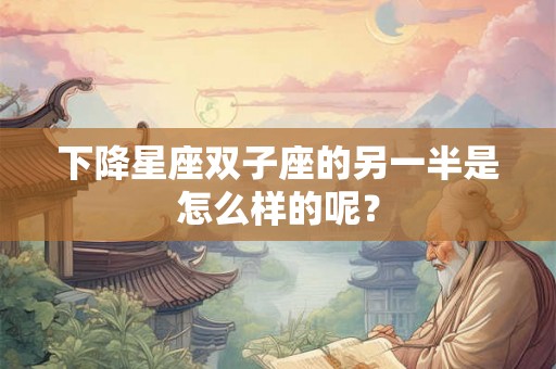 下降星座双子座的另一半是怎么样的呢？