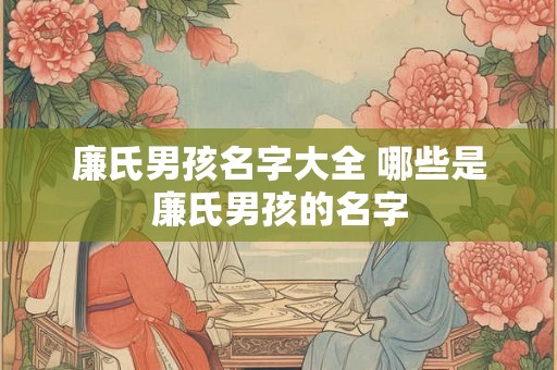 廉氏男孩名字大全 哪些是廉氏男孩的名字