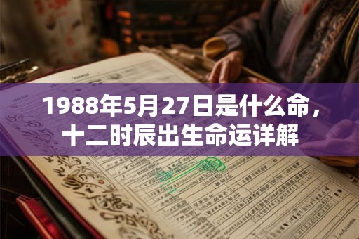 1988年5月27日是什么命，十二时辰出生命运详解