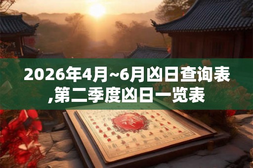 2026年4月~6月凶日查询表,第二季度凶日一览表
