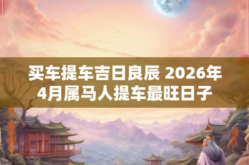 买车提车吉日良辰 2026年4月属马人提车最旺日子