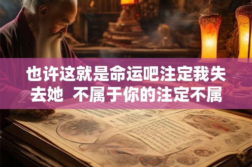 也许这就是命运吧注定我失去她  不属于你的注定不属于我的命运