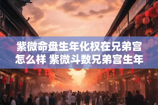 紫微命盘生年化权在兄弟宫怎么样 紫微斗数兄弟宫生年化权