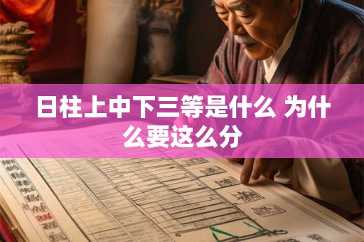 日柱上中下三等是什么 为什么要这么分 日柱上中下三等是什么 为什么要这么分