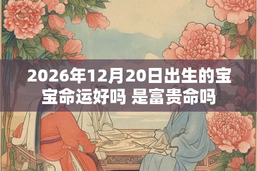2026年12月20日出生的宝宝命运好吗 是富贵命吗
