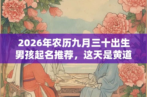 2026年农历九月三十出生男孩起名推荐，这天是黄道吉日吗？