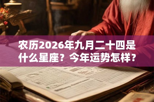 农历2026年九月二十四是什么星座？今年运势怎样？