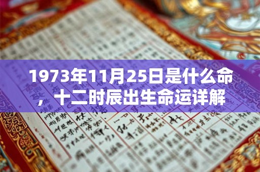 1973年11月25日是什么命,十二时辰出生命运详解 1973年11月25日是什么命,十二时辰出生命运详解