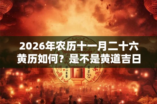2026年农历十一月二十六黄历如何?是不是黄道吉日? 2026年农历十一月二十六黄历如何?是不是黄道吉日?