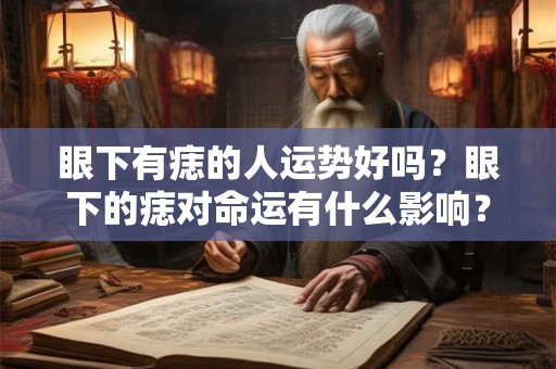眼下有痣的人运势好吗？眼下的痣对命运有什么影响？