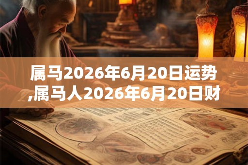 属马2026年6月20日运势,属马人2026年6月20日财运,生肖马2026年6月20日运势 属马2026年6月20日运势,属马人2026年6月20日财运,生肖马2026年6月20日运势