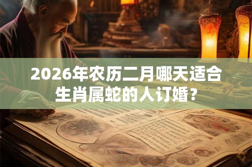 2026年农历二月哪天适合生肖属蛇的人订婚? 2026年农历二月哪天适合生肖属蛇的人订婚?