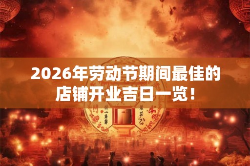 2026年劳动节期间最佳的店铺开业吉日一览！