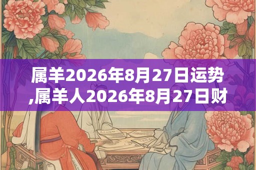 属羊2026年8月27日运势,属羊人2026年8月27日财运,生肖羊2026年8月27日运势