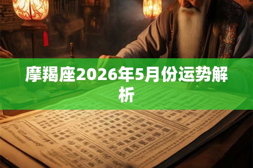 摩羯座2026年5月份运势解析 摩羯座2026年5月份运势解析