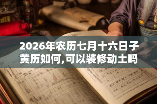 2026年农历七月十六日子黄历如何,可以装修动土吗？