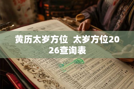 黄历太岁方位  太岁方位2026查询表