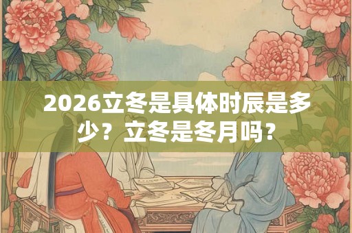 2026立冬是具体时辰是多少？立冬是冬月吗？