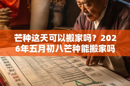 芒种这天可以搬家吗？2026年五月初八芒种能搬家吗？