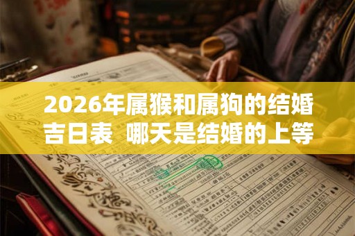 2026年属猴和属狗的结婚吉日表  哪天是结婚的上等吉日