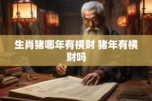 生肖猪哪年有横财 猪年有横财吗