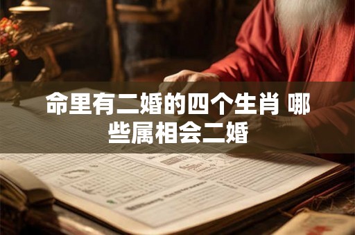 命里有二婚的四个生肖 哪些属相会二婚