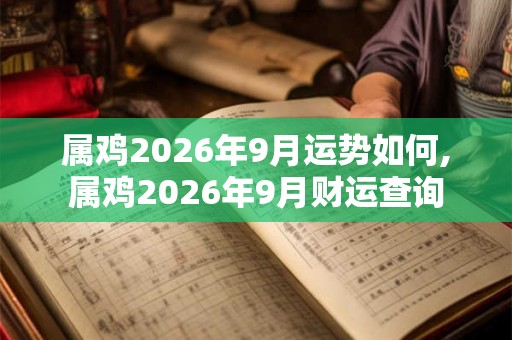 属鸡2026年9月运势如何,属鸡2026年9月财运查询