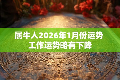 属牛人2026年1月份运势 工作运势略有下降