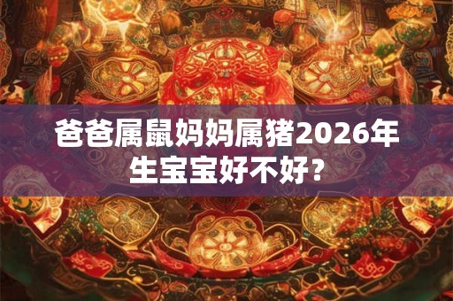 爸爸属鼠妈妈属猪2026年生宝宝好不好？