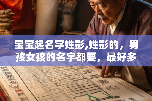 宝宝起名字姓彭,姓彭的，男孩女孩的名字都要，最好多一点